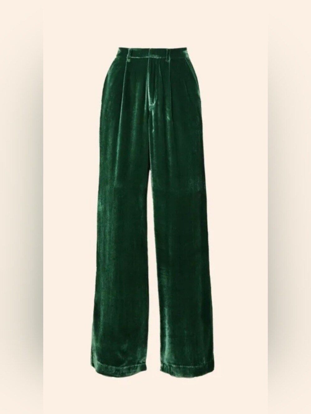 4 Reformation Spruce Green Wes Velvet High Rise Wide Leg Pants